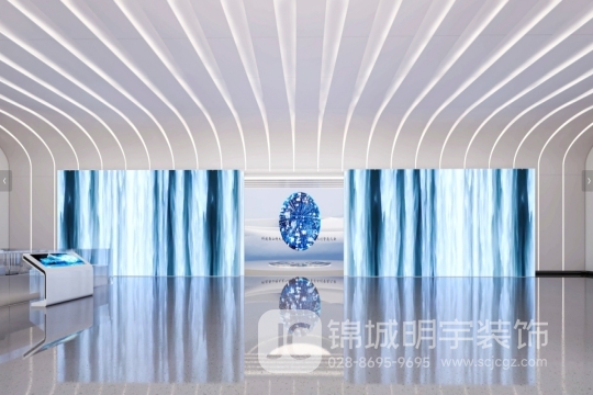 簡潔大氣的科技展廳裝修設(shè)計案例